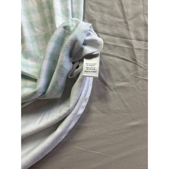 CUDDL DUDS SAGE GREEN & WHITE CHECKED SHORT SLEEVE T SHIRT SIZE XL - Picture 4 of 4